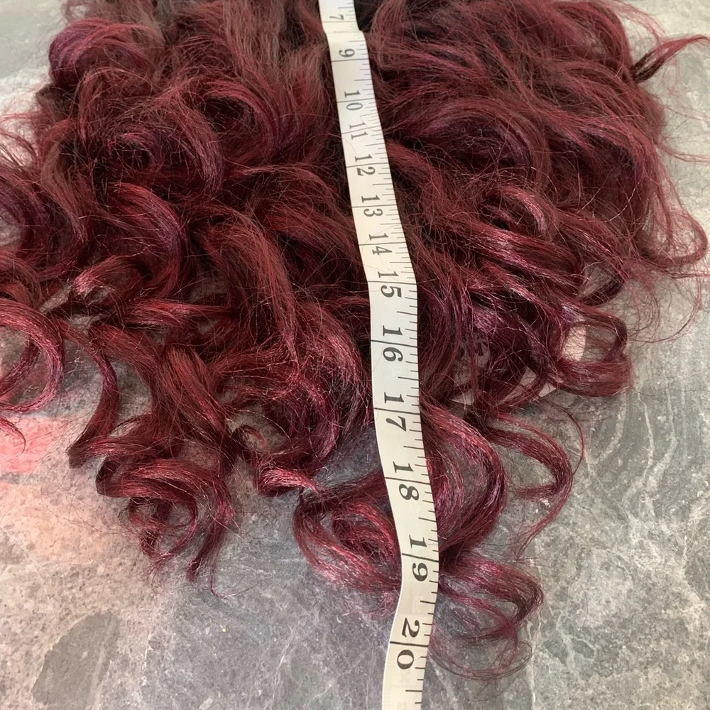 Ombre/Rooted black-reddish wavy hair topper wig - Picture 13 of 13